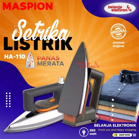 Jual Setrika Listrik Maspion Ha Iron Gosokan Baju Stainless Non