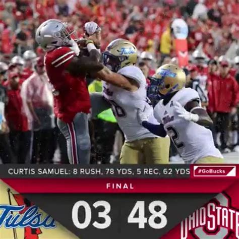 Game Tulsa Vs The Curtis Samuel Stats Ohio State