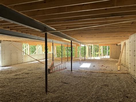 update foundation poured backfilled support beams  subfloor