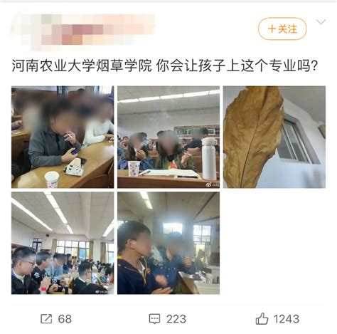 河南农大烟草学院多名学生教室内吸烟，校方：课程涉烟叶评析