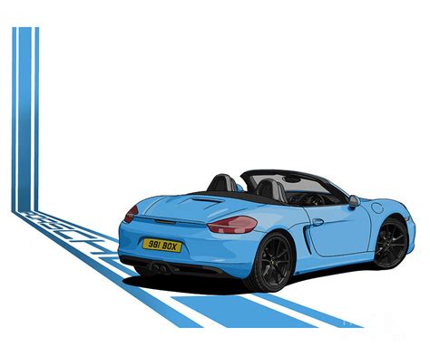 Porsche 981 Boxster Classic Sports Car Powder Blue Digital Art By