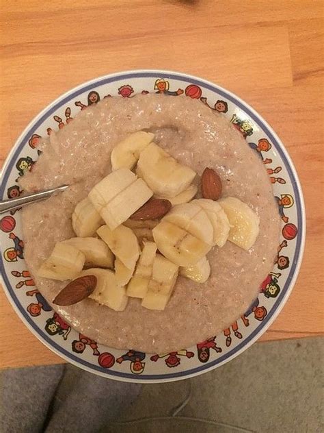 Oatmeal Mit Obst Und Mandelmus Von Kaschka911 Chefkoch Lebensmittel