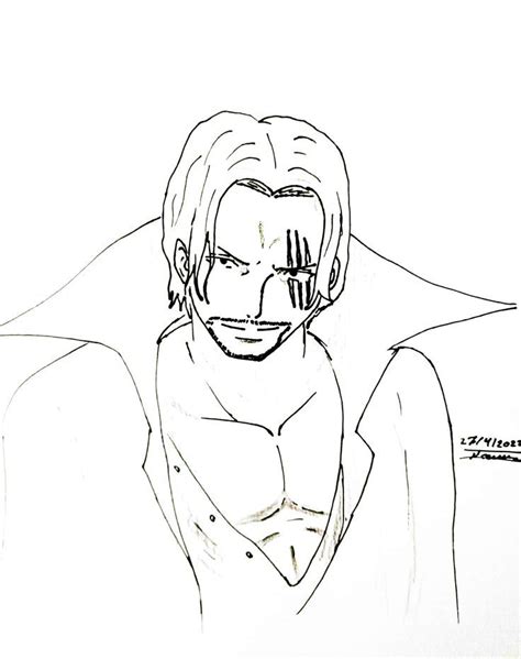 Shanks Red | Drawings, Male sketch, Humanoid sketch