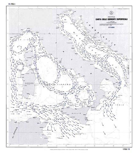 Carta Delle Correnti Superficiali Dei Mari D Italia Ottobre