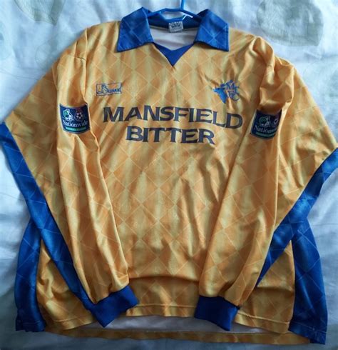 Mansfield Town Home Football Shirt 1996 1998 Sponsored By Mansfield Beer