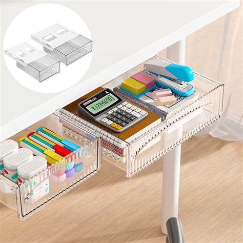 Amazon Pack Clear Desk Drawer Attachment Under Desk Drawers