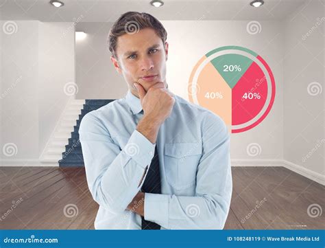 Businessman Thinking With Colorful Chart Statistics Stock Image Image