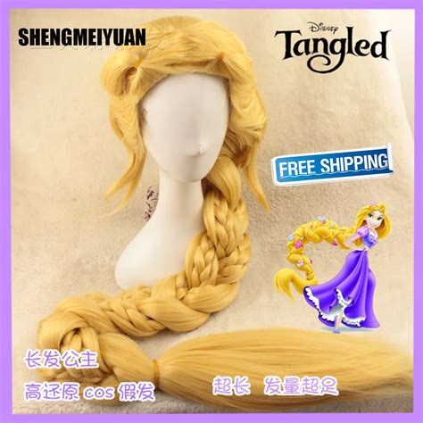 New Movie Tangled Princess Rapunzel Wig Extra Long Blonde Braid Synthetic Anime Cosplay Wig