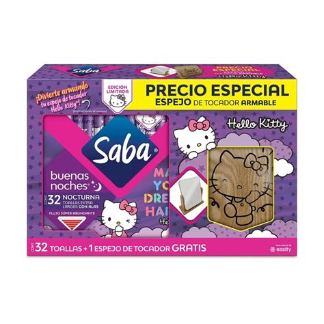 Toalla Femenina Saba Buenas Noches Extra Largas Con Alas Pzas