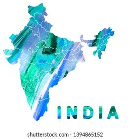 India Map Watercolor Abstract Painting Country Stock Illustration 1394865152 | Shutterstock