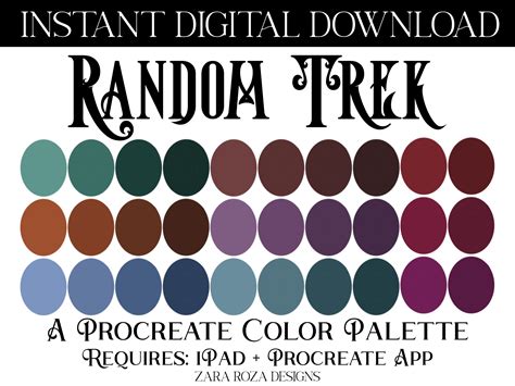 Random Trek Procreate Color Palette Graphic By Zararozadesigns