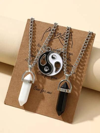 Pcs Couple Yin Yang Geometric Charm Necklace Shein Usa