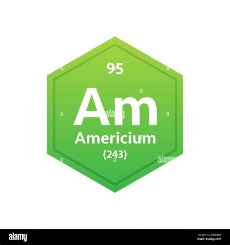 Americium Symbol Chemical Element Of The Periodic Table Vector Stock