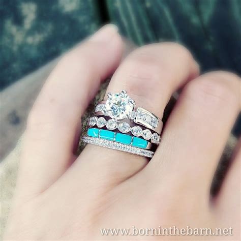 Turquoise Wedding Ring Set Jenniemarieweddings