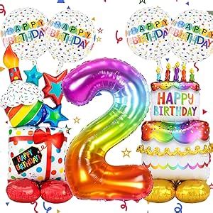 Amazon 40 Inch Rainbow Jelly Large Number Balloon Happy Birthday