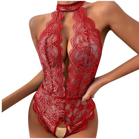 Jeashchat Sexy Lingerie For Women Lace Jumpsuit Push Up Lingerie Role