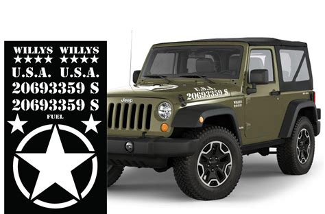 Universal Jeep Wrangler Vinyl Decals - WILLYS – Factory Crafts