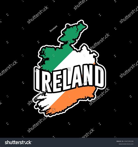 Ireland Vector Map Silhouette Illustration Isolated Stock Vector ...