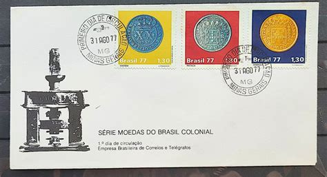 Envelope FDC 130 1977 Moedas Do Brasil Colonial Numismatica CPD MG