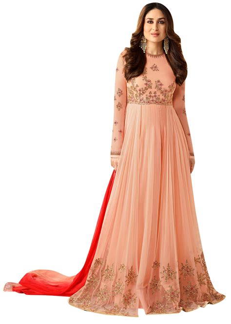 Kareena Kapoor Anarkali Suit In Peach Color And Georgette Fabric Its