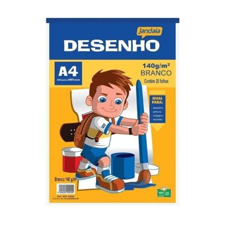 Bloco De Desenho A Branco G Pacote C Folhas Jandaia Shopee Brasil