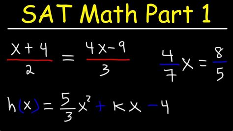 Evaluating Functions And Solving Basic Equations Algebra Sat Math