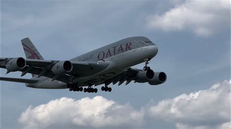 QATAR AIRBUS A380 800 A7 APH LANDING VS QATAR BOEING 777 300 A7 BEI