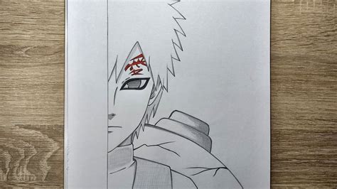 How To Draw Gaara Half Face Step By Step Easy Naruto Youtube