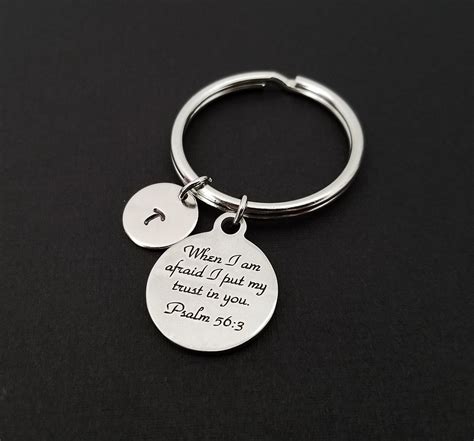 Custom Keychain Bible Verse Keychain Custom T Psalm 563 Keychain Best Friend T Religious