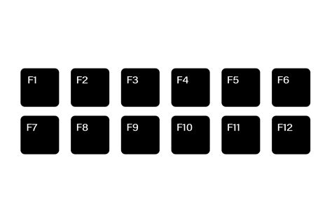 Set of Auxiliary Keyboard Keys from F1 to F12 Graphic by RNko ...