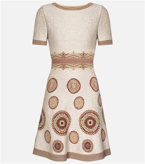 Alaïa Alaïa Printed Stretch knit Minidress White Editorialist