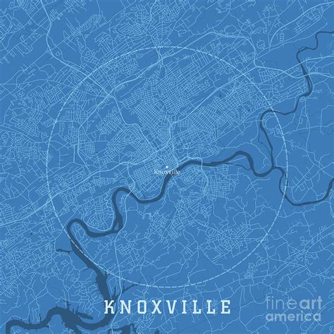 Knoxville Tn City Vector Road Map Blue Text Digital Art By Frank Ramspott Fine Art America