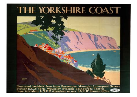 Yorkshire Coast Hillside Town On The Coast Art Print Yorks Framing