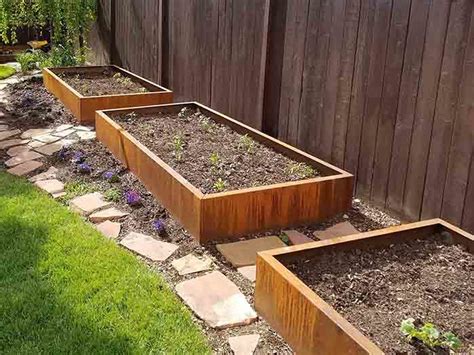 Corten Steel Diy Raised Rectangle Planter Box Planter Beds Rectangle Planters Raised Planter