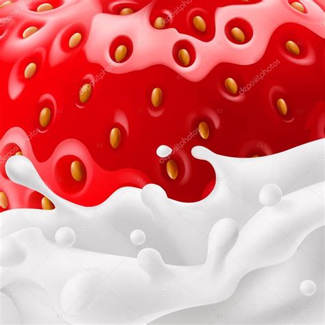 Strawberry and milk background Stock Vector Image by ©dvargg #46479549