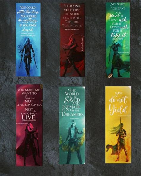 Throne Of Glass Bookmarks Etsy