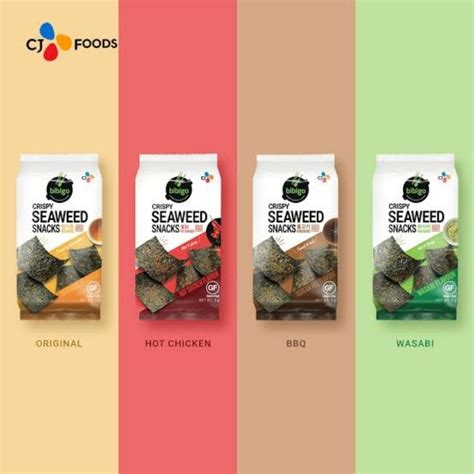 Korean Crispy Seaweed Original 3 Flavour Wasabi Bbq CJ Bibigo Snacks