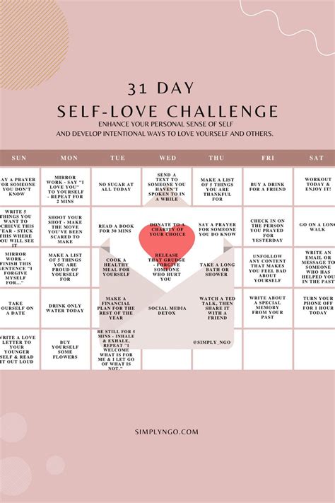 Learn How To Love Yourself With The 31 Day Self Love Challenge In 2021