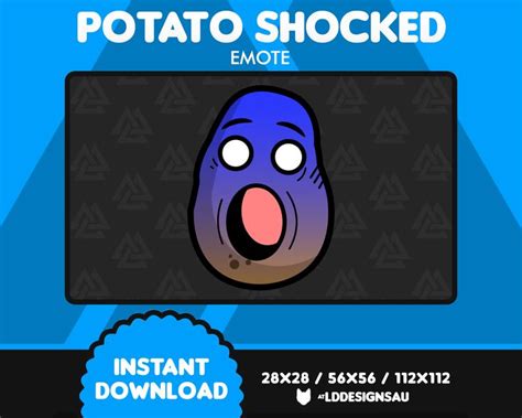 Shocked Potato Twitch Emote Potato Discord Emote Streamer Etsy Canada