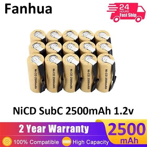 100 High Rate SC2500mAh 1 2V Rechargeable Battery Sub C NI CD Cell