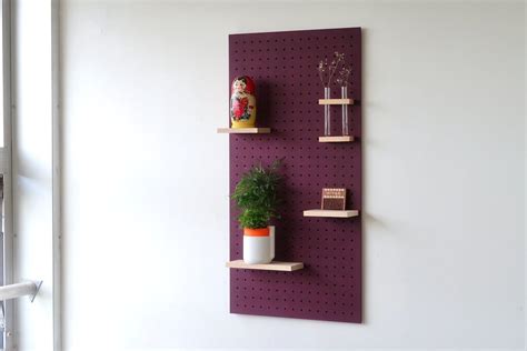 Panneau Perforé Violet Pegboard 96 cm Kit Panneau 3 Etagères 10