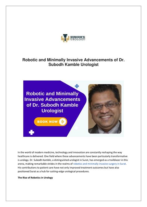 Ppt Robotic And Minimally Invasive Advancements Of Dr Subodh Kamble