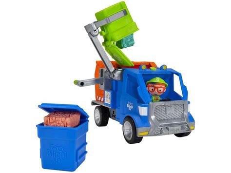 Mini Figura Blippi Caminhão de Reciclagem Candide Caminhões Motos