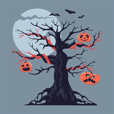 Premium Vector Illustration Of A Bare Spooky Scary Halloween Tree