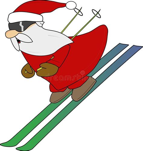 Skiing Santa Stock Illustration Illustration Of Sport 284056