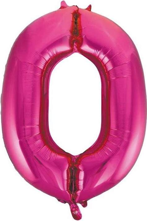 Helium Pink Roze Cijfer Ballon 0 Bol