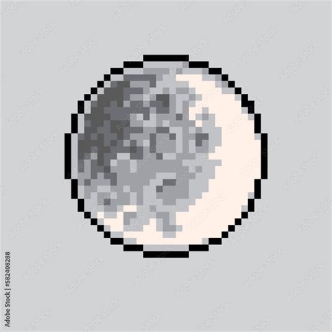 Pixel art illustration moon. Pixelated moon. shiny moon pixelated for ...