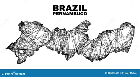 Mapa Do Estado Pernambuco De Malha Irregular Linear Ilustração do Vetor