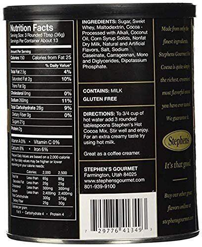 Stephen S Gourmet DARK CHOCOLATE Hot Cocoa Oz Pack Stephens Creamer