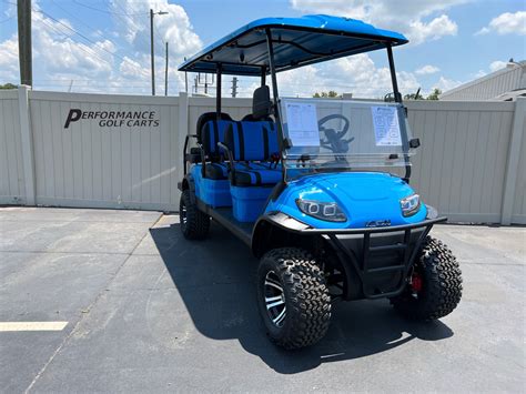 Icon I60l 6 Passenger Lifted Indigo Blue Golf Cart From Performance